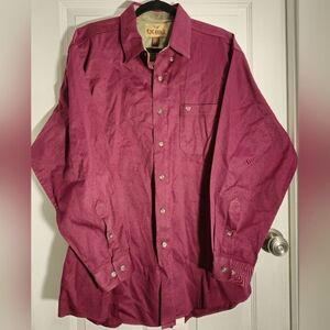 King Ranch burgundy men's long sleeve button down shirt size XL